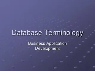 Database Terminology