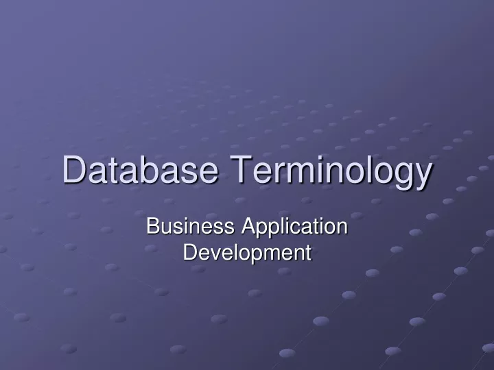 database terminology