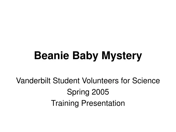 beanie baby mystery