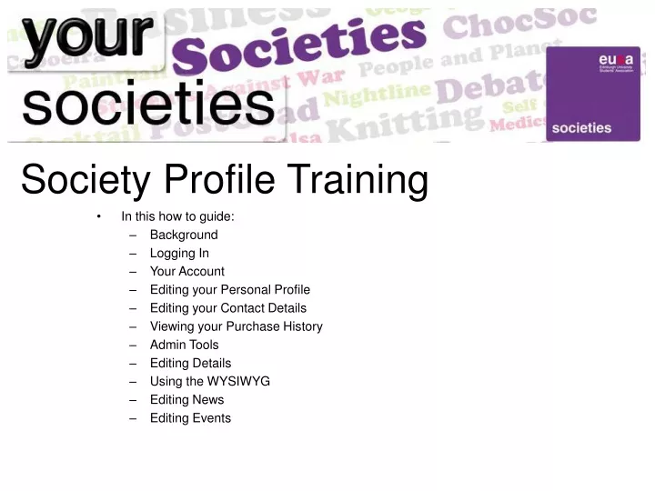 society profile training
