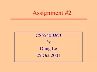 Assignment #2