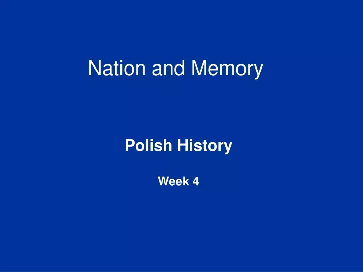 nation and memory