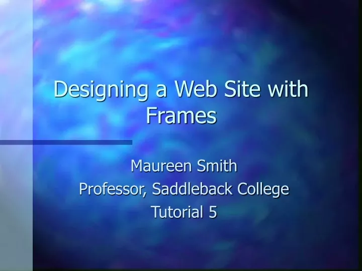 designing a web site with frames