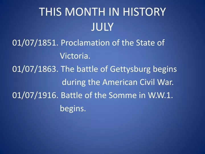 this month in history july