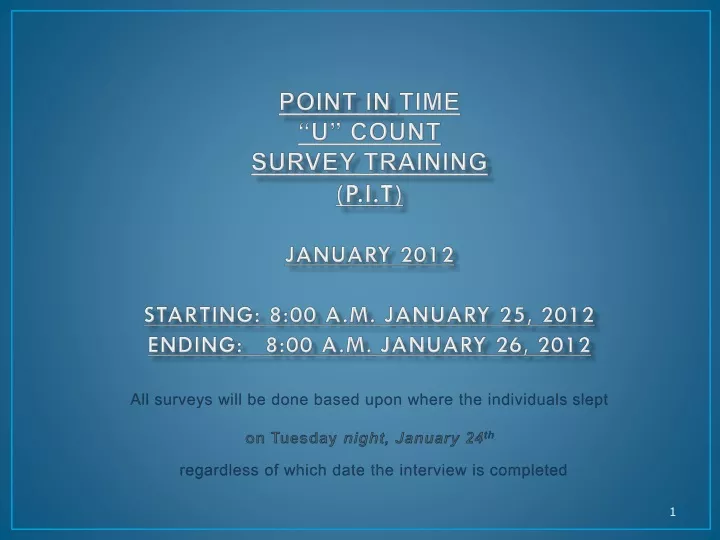 point in time u count survey training