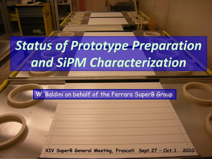 status of prototype preparation and sipm characterization