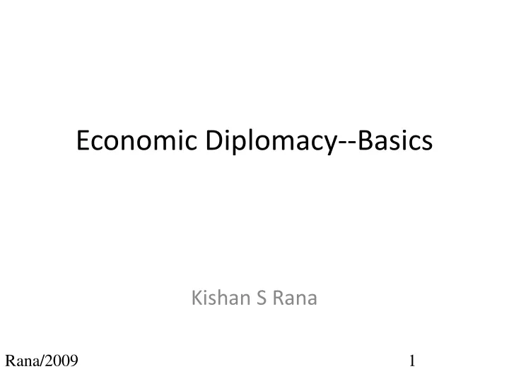 economic diplomacy basics