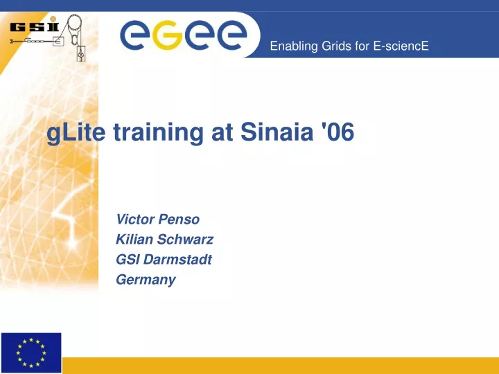 glite training at sinaia 06