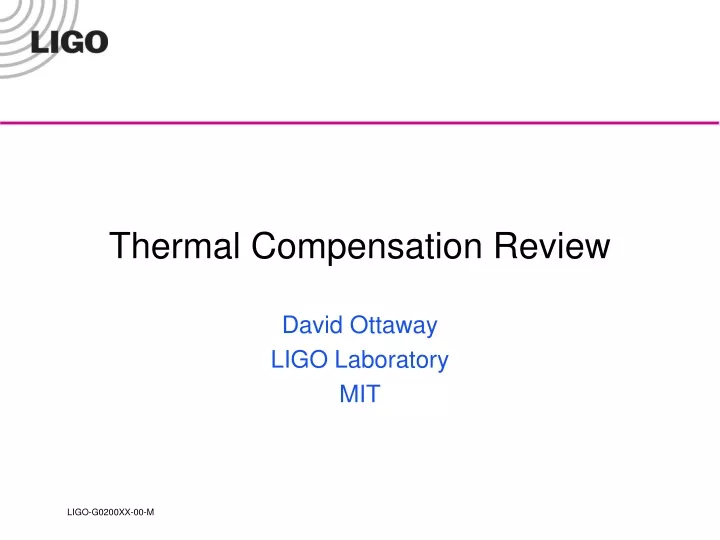 thermal compensation review