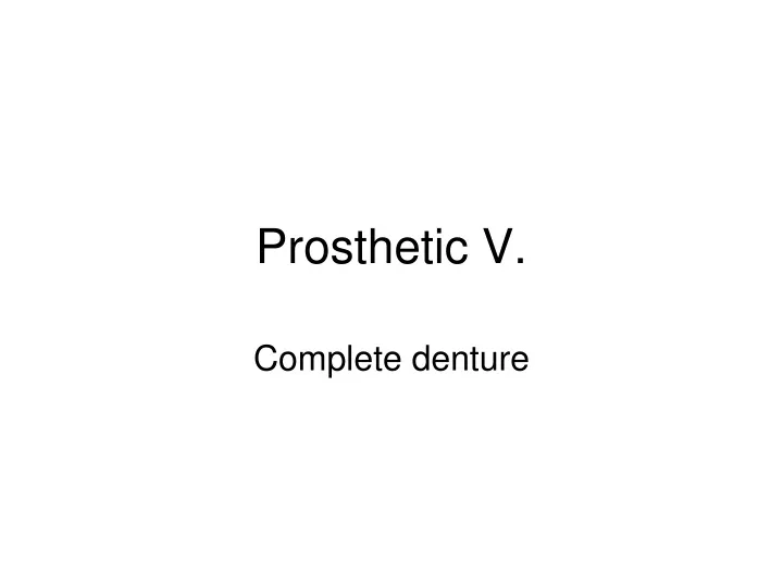 prosthetic v