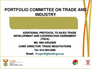 PORTFOLIO COMMITTEE ON TRADE AND INDUSTRY