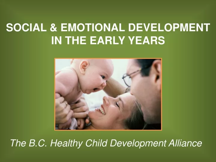social emotional development in the early years