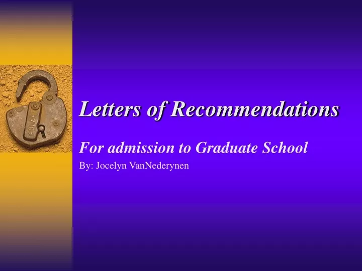 letters of recommendations