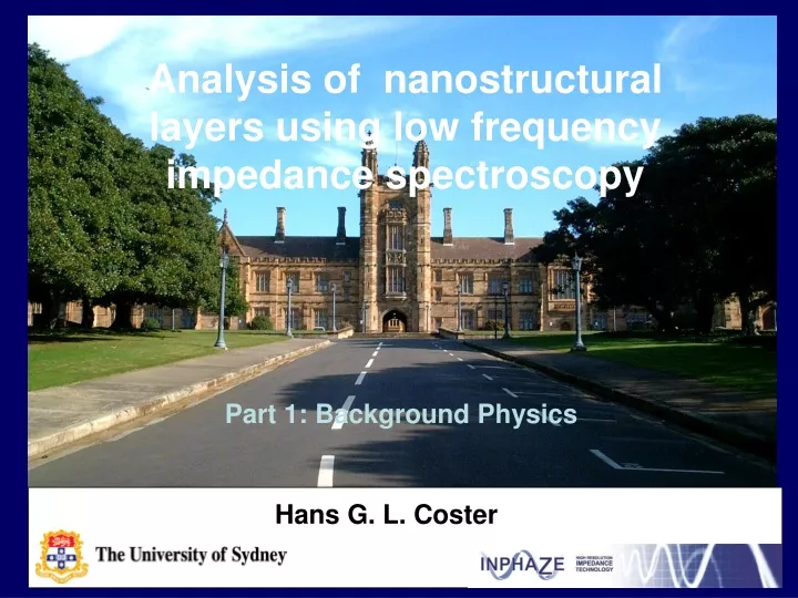 analysis of nanostructural layers using low frequency impedance spectroscopy