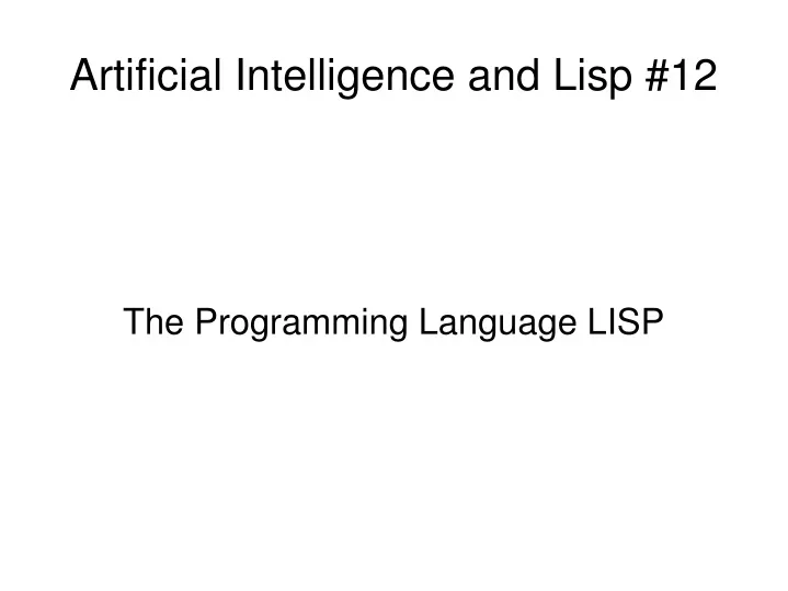 the programming language lisp