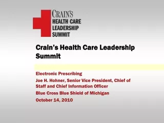 Crain’s Health Care Leadership Summit