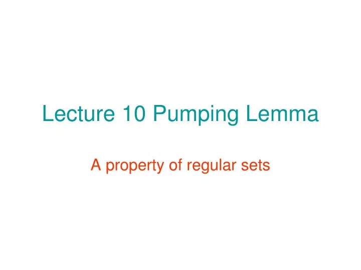 lecture 10 pumping lemma