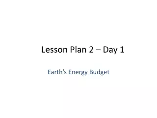 Lesson Plan 2 – Day 1