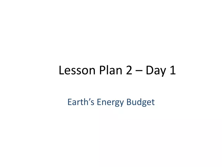 lesson plan 2 day 1