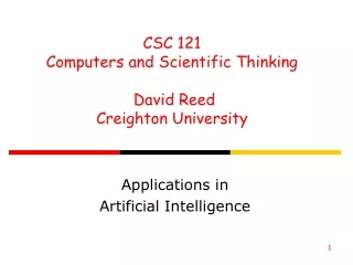 Applications in  Artificial Intelligence