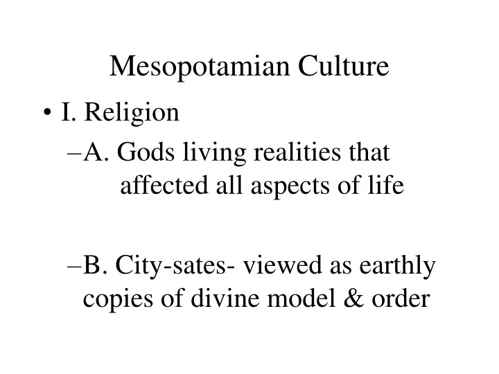 mesopotamian culture