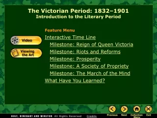 The Victorian Period: 1832–1901 Introduction to the Literary Period