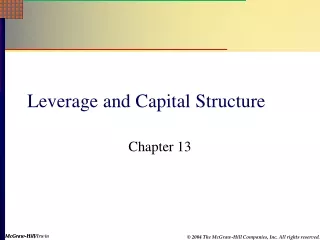 Leverage and Capital Structure