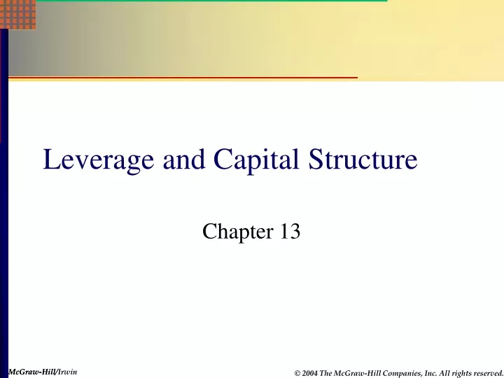 leverage and capital structure