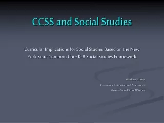 CCSS and Social Studies
