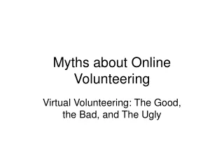 Myths about Online Volunteering