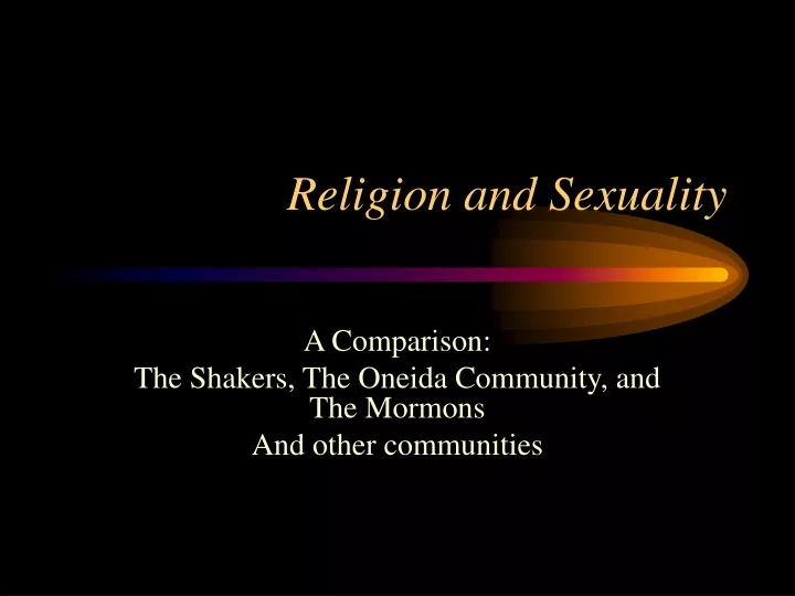 religion and sexuality