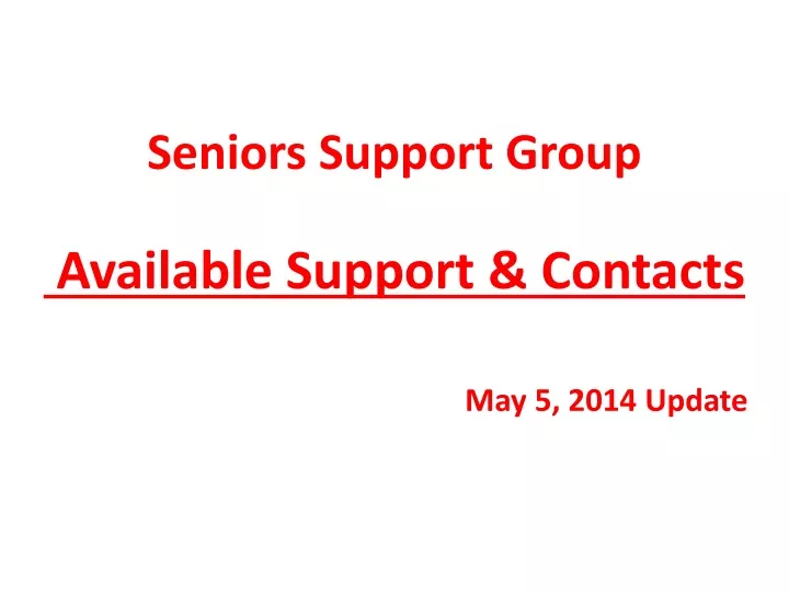seniors support group