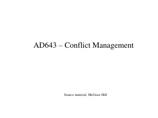 AD643 – Conflict Management