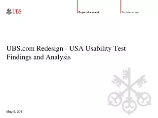 UBS Redesign - USA Usability Test Findings and Analysis