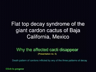 Flat top decay syndrome of the giant cardon cactus of Baja California, Mexico