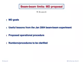 Beam-beam limits: MD proposal