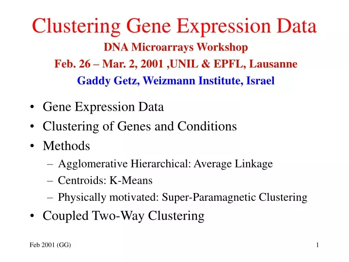 clustering gene expression data