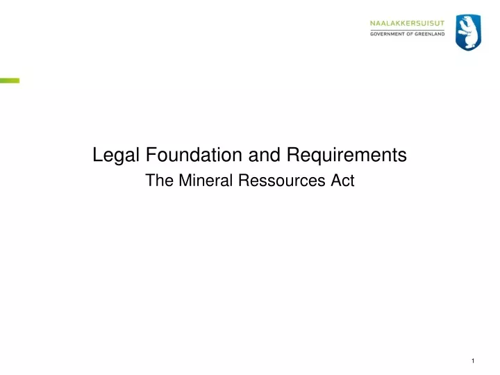 legal foundation and requirements the mineral