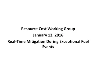 Resource Cost Working Group January 12, 2016 Real-Time Mitigation During Exceptional Fuel Events