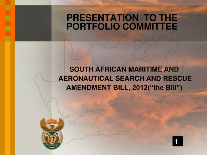 presentation to the portfolio committee