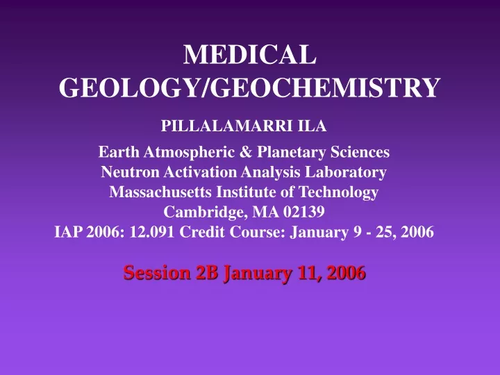 medical geology geochemistry