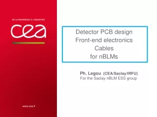 Detector PCB design  Front-end electronics Cables  for nBLMs