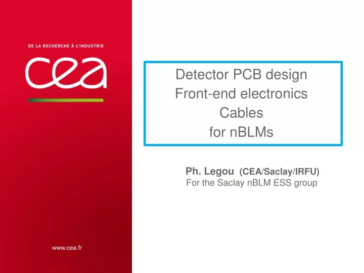 detector pcb design front end electronics cables for nblms
