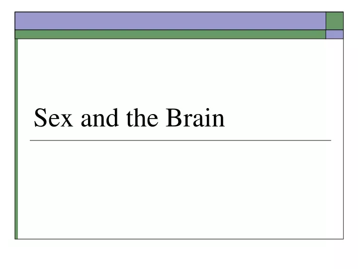 sex and the brain