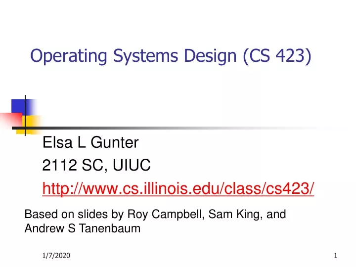 operating systems design cs 423