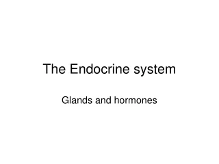 The Endocrine system