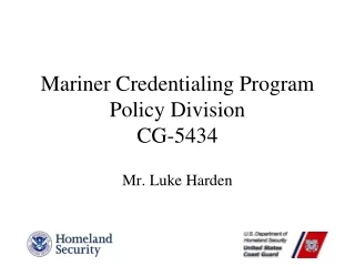 Mariner Credentialing Program Policy Division CG-5434