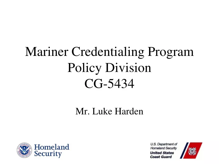 mariner credentialing program policy division cg 5434