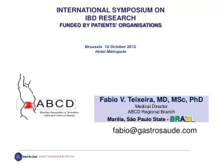 INTERNATIONAL SYMPOSIUM ON  IBD RESEARCH  FUNDED BY PATIENTS' ORGANISATIONS