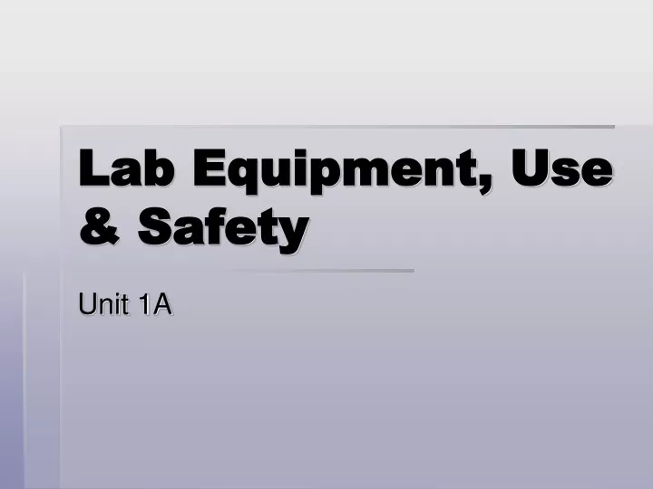 lab equipment use safety